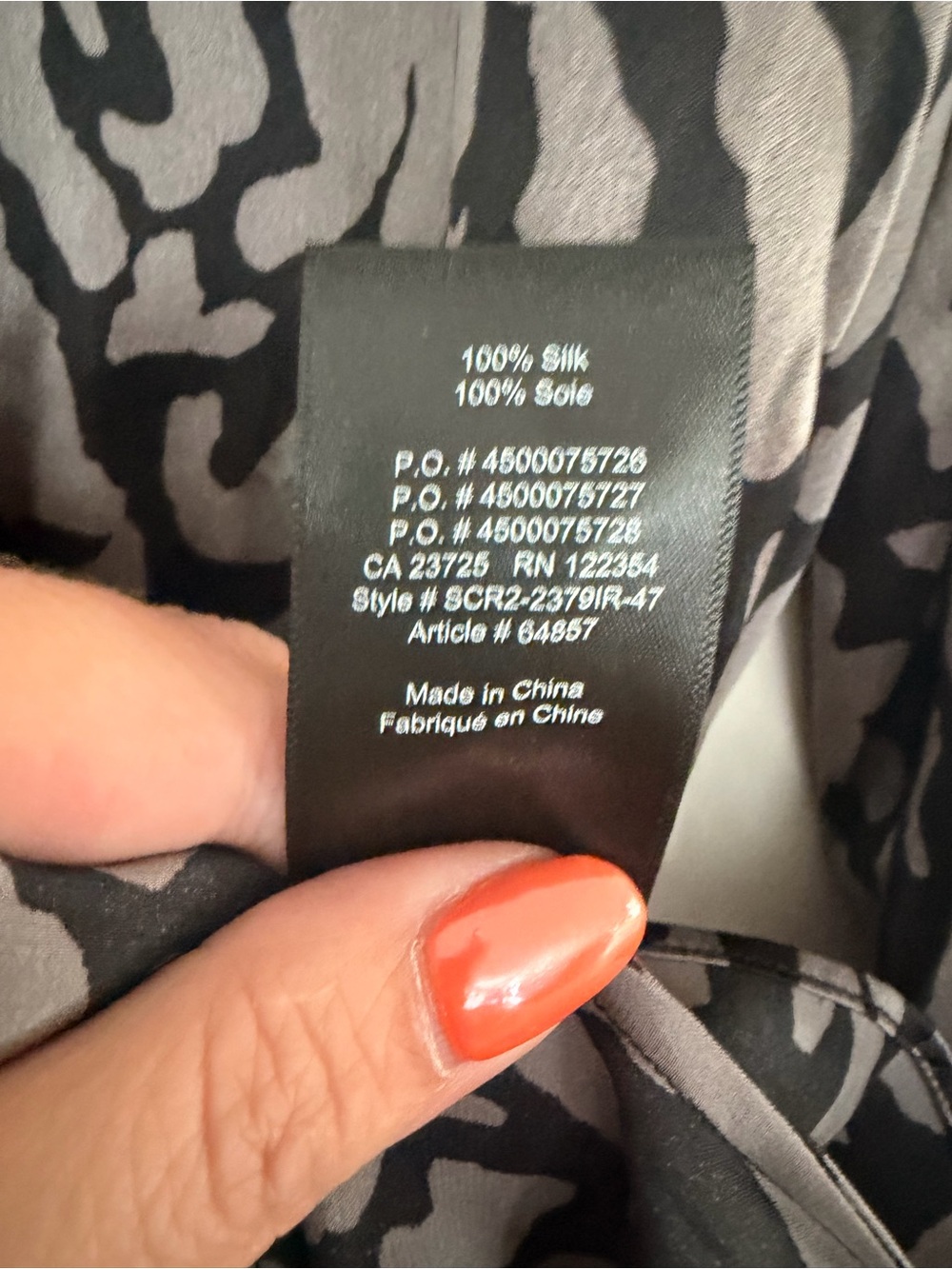 Talula Black & Gray Animal-Print Wrap-Style Blouse - NEW WITH TAGS! - Picture 4 of 5